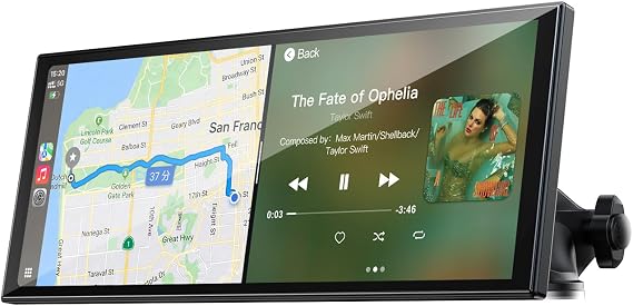 LAMTTO Wireless CarPlay Display 9.26 Inch Wireless AppIe CarPlay & Android Car