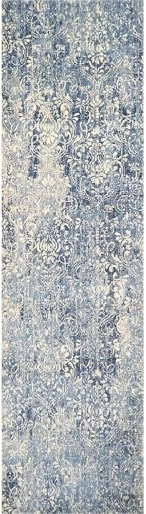 Rizzy Home Alora Decor Euphoria 2'6" x 8' Damask Lt. Blue/Gray/Rust/Blue Hybrid Area Rug