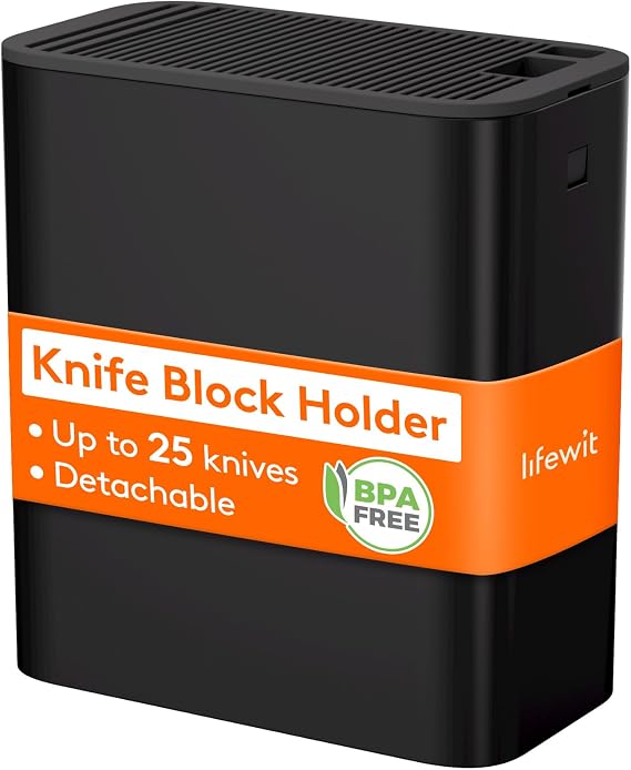 Lifewit Knife Holder Without Knives, Hold Up to 25 Knives, Black