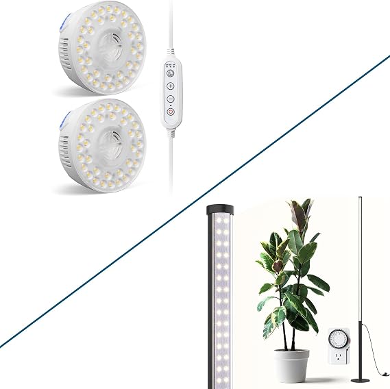 Barrina T10 Pro Standing Grow Light with Timer & Orbgrow OG09 Puck Grow Light