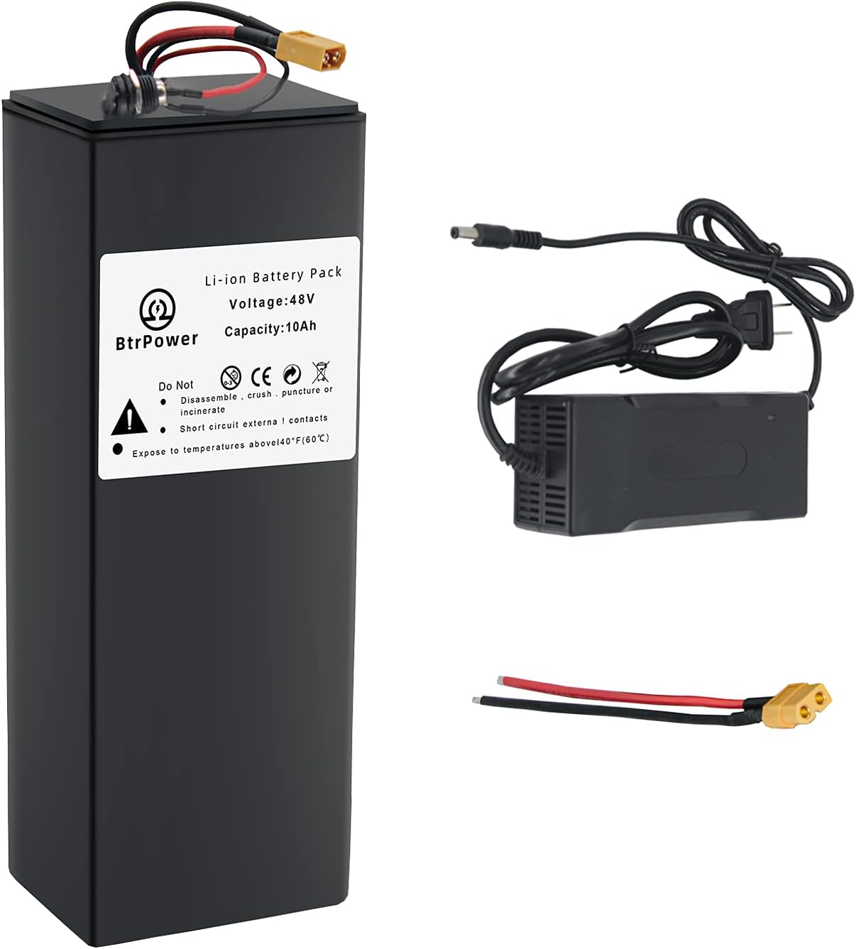 48v Ebike Battery -10Ah Lithium Li-ion Battery Pack Electric Scooter Bicycle Bikes Motorcycle Battery with 3A Charger and 20A BMS for 250W 350W 500W 750W 1000W Motor