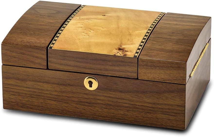 Mapa Burlwood & Walnut Burlwood Veneer Jewelry Box