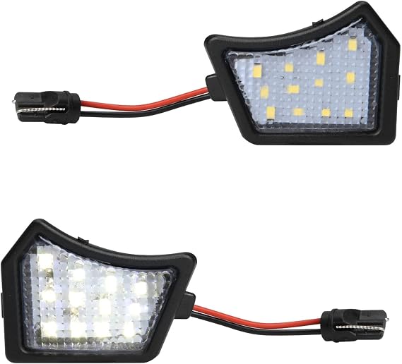 OPP ULITE Led Under Mirror Puddle Welcome Light for Volvo V40 XC90 S40 V50 C30 C70 S60 V60 S80 V70 XC70 Jaguar XF XE XJ 15-SMD 6000K White Canbus Led Mirror Puddle Courtesy Lamp, 2Pcs