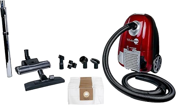 Atrix AHC Turbo Red HEPA 6-Quart Canister Vacuum Cleaner Premium Bundle for Home & Carpet Cleaning, Includes Accessories & Variable Speed Motor