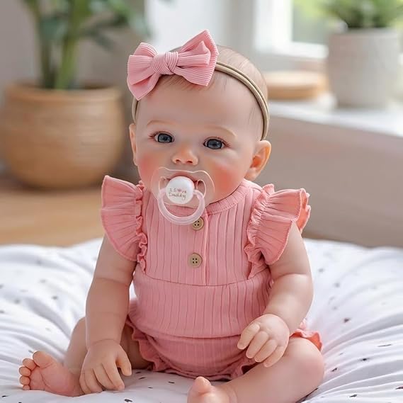 iCradle Silicone Baby Reborn Dolls with Cloth Body 19 Inch 48 cm Realistic Newborn Baby Doll that Look Real Veins Sweet Infant Babies Toys for Kids Age 3+