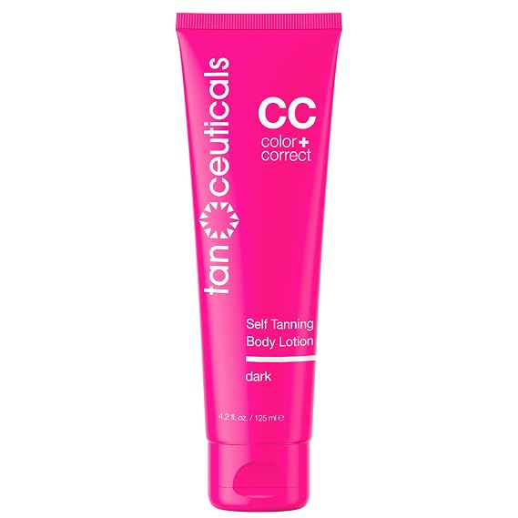 Tanceuticals Self Tanner - Dark Self Tanning Lotion for Body - Gives Natural Looking & Long Lasting Sunless Tan Quick Fake Tan, Bronze Glow - Fresh Coconut Scent & Healthy Ingredients (Dark)