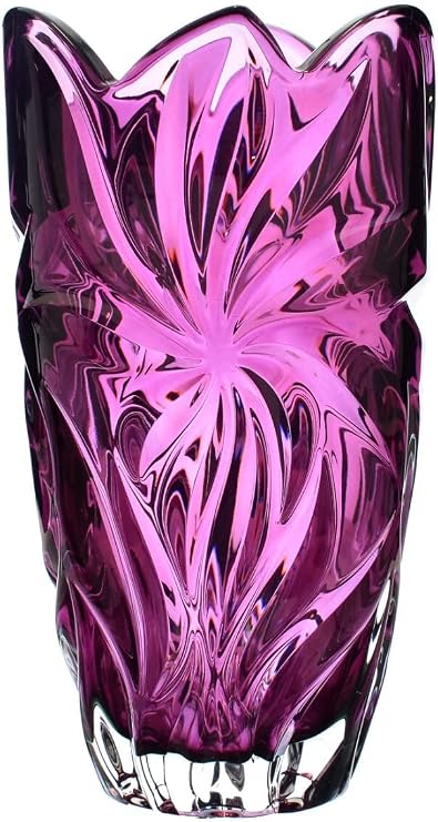 Crystal Vase 11 , Flower Vase,Bohemia Crystal Home Decor, Centerpiece Purple Bud vase, Czech Crystal Glass, Wedding Gift