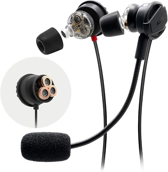 ADV. NSMO 3D 3-Driver Gaming Earbuds Headset with Dual Mic [Detachable & Built-in] and Volume Control for Mobile Gaming, Nintendo Switch, Xbox One, PS4, Pro, PC