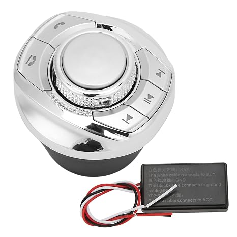 Keenso Car Steering Controll,Steering Wheel Control 8 Key Defined Functions Steering Control Button Universal for Car