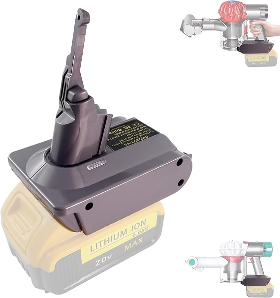 TPDL V8 Battery Adapter, for DeWalt 20V Battery Convert to for Dyson V8 Series Vacuum Cleaner Animal Fluffy Motorhead Vacuum Converter (Adapter only)
