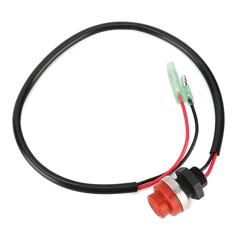 Start Stop Switch, Outboard Engine Switch Keyless Push Button Round Push Button Switch with 45cm/17.72inch Wire for Marine Boat Yatch Outboard Engine