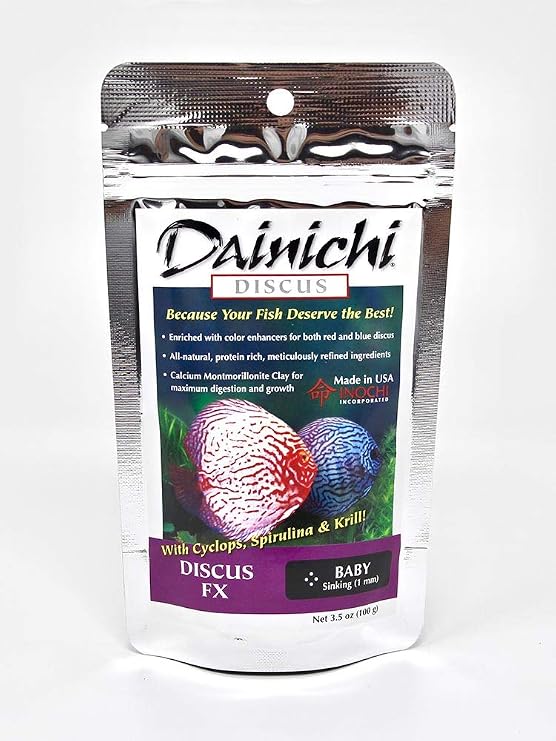 Dainichi Discus Food - Discus FX (3.5 oz), Baby (1 mm) Sinking Pellet