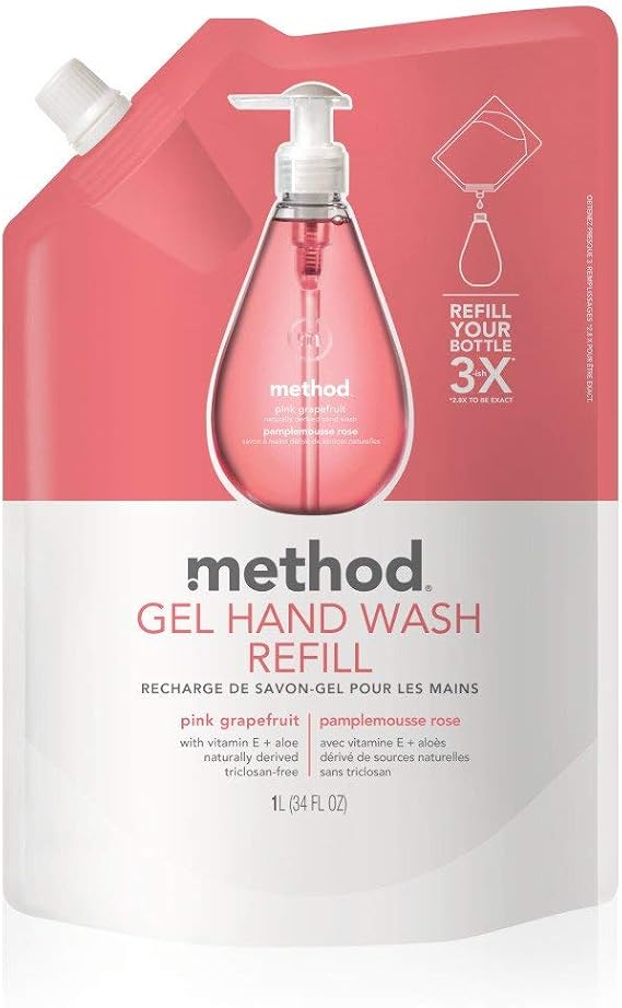 Method Gel Hand Wash Refill, Pink Grapefruit Scent, 34 oz