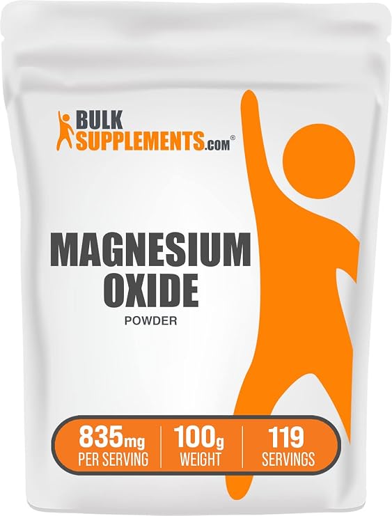 Magnesium Oxide Powder - Magnesium Oxide Supplement, Mineral Supplement - Food Grade & Gluten Free, 835mg per Serving, 100g (3.5 oz) (Pack of 1)