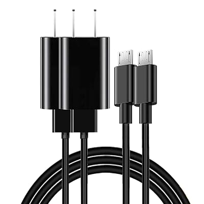 2 Pack Charger Compatible for Tandem t:Slim X2 Insulin Pump Wall Charger,Alcedo Blood Pressure Monitor Replacement, 5FT USB Micro Cable for Tandem Diabetes Care Charger Cable Charging Power Cord Black