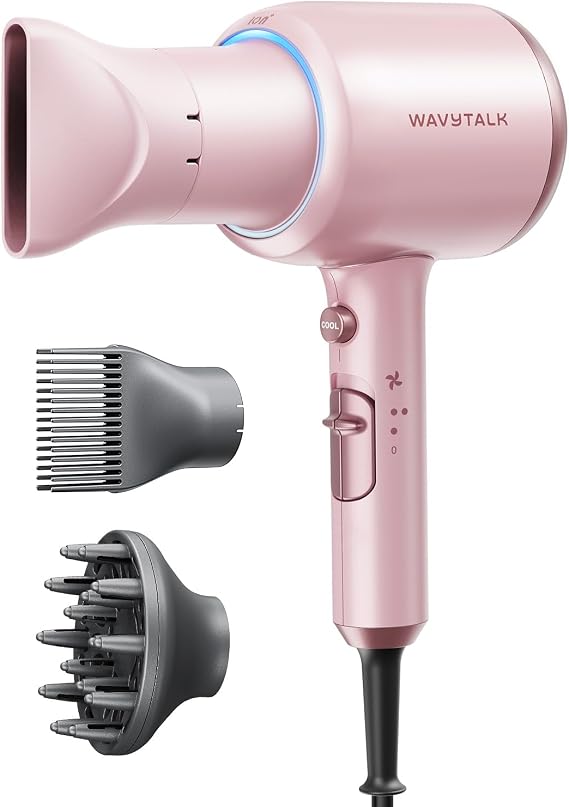Wavytalk Blown Away Ionic Hair Dryer with Diffuser for Curly Hair