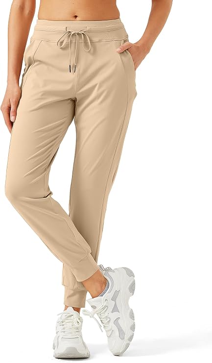 Winvote Women's Joggers Pants with Zipper Pockets High Waisted Athletic Tapered Sweatpants for Women Workout Lounge