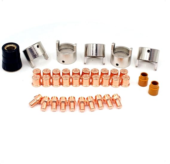 CB70 Torch Plasma Electrode Tip Shield Cup Ring Kit for Eastwood Versa-Cut 60amp Cutter Consumables 38pcs