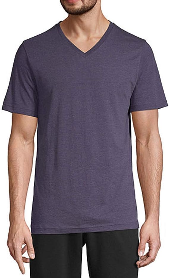 Xersion Mens V Neck Short Sleeve T-Shirt (Premiere Purple, Large)