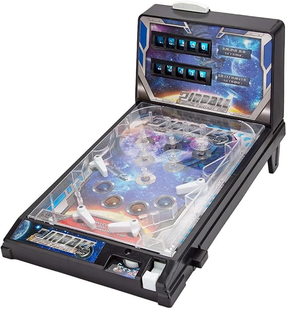 Mini Pinball Machine - Tabletop Pinball Game for Adults, Home Arcade with Light, Desktop Ball Shooting Toy - Pinball Gifts (Battery Version)