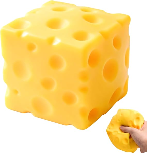 10CM Giant Cheese Squishy Sugar Cube Squeeze Sensory Toy | Soft Cute Squeeze Stress Ball Toy,Cheese Squishy Jumbo,Anxiety Relief Fidget Toy Sensory Toys for Adults & Kids
