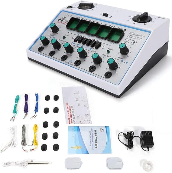 KWD808-I Electric Acupuncture Stimulator Machine,Electric Electrotherapy Stimulator 6 Channels Outputs Patch Massager Care, Pulse Electrotherapy Acupuncture Instrument USA Ship