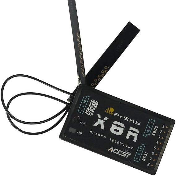 FrSky X8R 16CH 2.4GHz ACCST Receiver SmartPort Telemetry SBUS Port D8/D16 Mode Compatible Dual Antenna Full Range Firmware Upgradable Taranis X9D/DJT/DHT Support