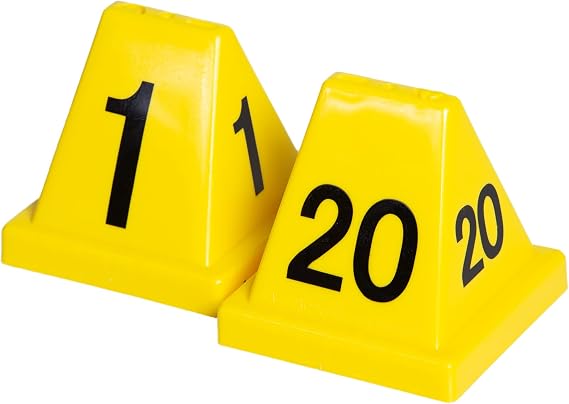 Crime Scene Evidence Marker Versa Cones, Numbers 1-20, Yellow