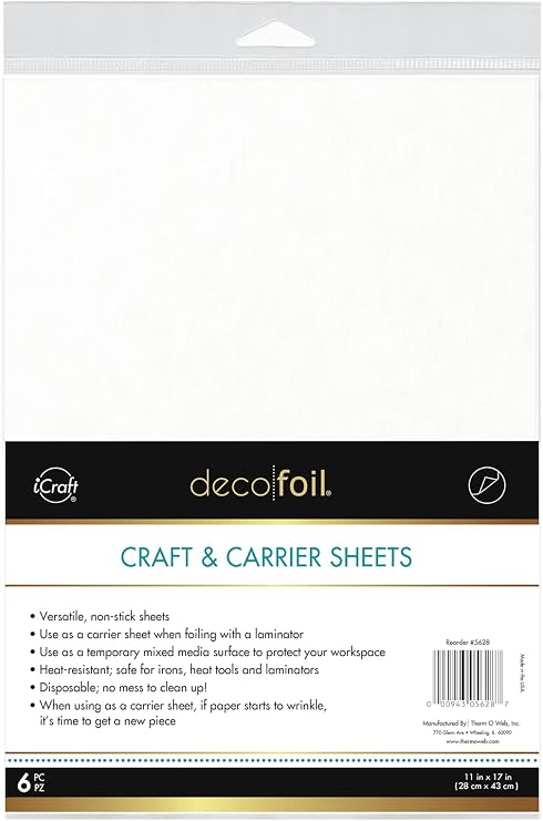 iCraft Deco Foil Craft & Carrier Sheets, 11" x 17", 6 Sheets per Pack