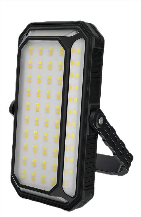 Solar Rechargeable 1200 Lumen Bright LED All-Terrain Camping Hiking Fishing Light, Waterproof, Strong megnet Drop Resistant, 10000mAh USB Phone Charging, Soft Light Mode (1)