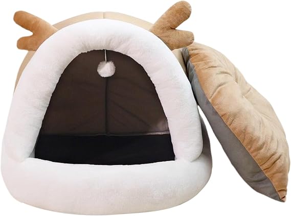 Covered Cat Bed Snug Calming Sleeping Nest Home Decor Kitten Puppy Small