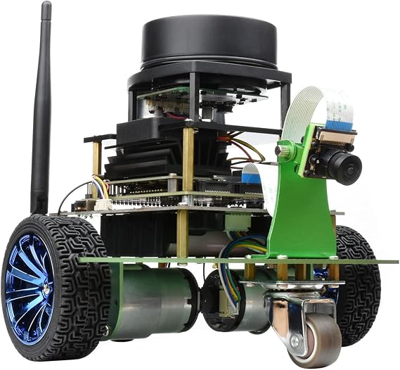 Waveshare JetBot Professional Version ROS AI Kit Compatible with the NVIDIA Jetbot Open-source Project Program AI Robot Lidar Mapping Vision Processing RP2040 Microcontroller Accessories Only