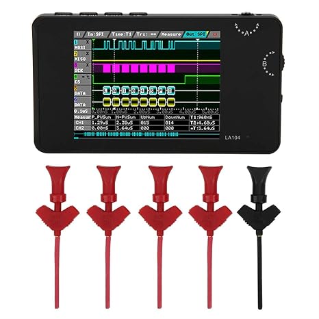Portable Digital Logic Analyzer with 2.8in TFT LCD Display, 4 Channels, for Automotive Electronics, 100MHz Sampling Rate, 8mb USB Flash Memory