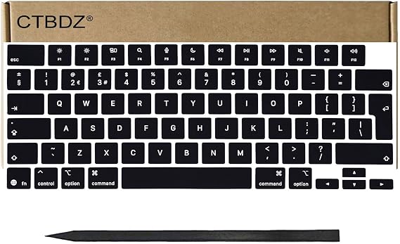 Replacement UK Keyboard Keycaps Keys For Macbook Air & Pro/Max 13'' 14'' 15'' 16'' (M4 M5) A3185 A3186 A3401 A3112 A3403 A3434 A3428 A3429 A3240 A3241 A3448 A3449 2024-2026 (Keycaps)