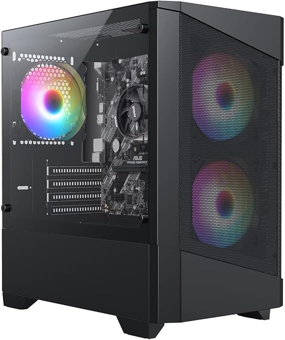 PALICOMP Gaming PC Desktop - AMD Ryzen 9 9800X3D Turbo 5.2Ghz 8 Core - 16GB DDR5 RAM - 500GB M.2 SSD - 1TB HDD - NO OS - GT1030 2GB - WIFI6 - Bluetooth V5.3 - LEVEL RGB