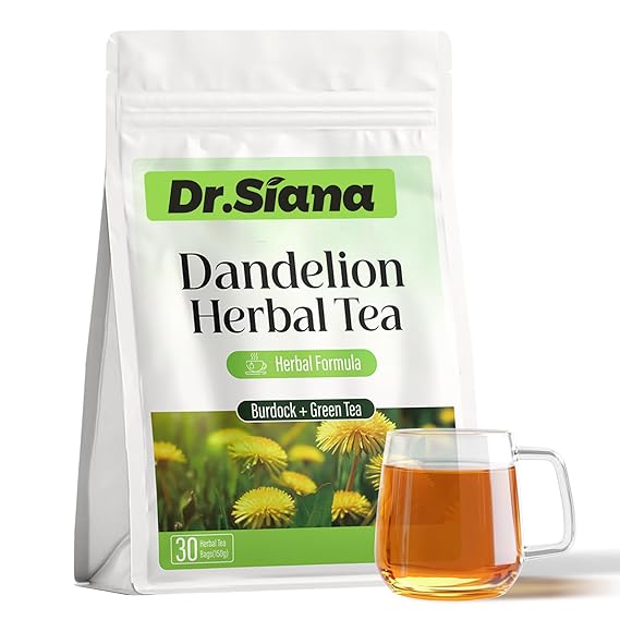 Dr. Siana Dandelion Root Tea Bags,Burdock Root Tea & Green Tea,5g x 30 Teabags - Premium Natural Herbal Tea, Support Digestive Function