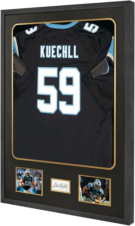 IHEIPYE Tempered Glass Jersey Frame 1 Pack Wall Mount Display Case