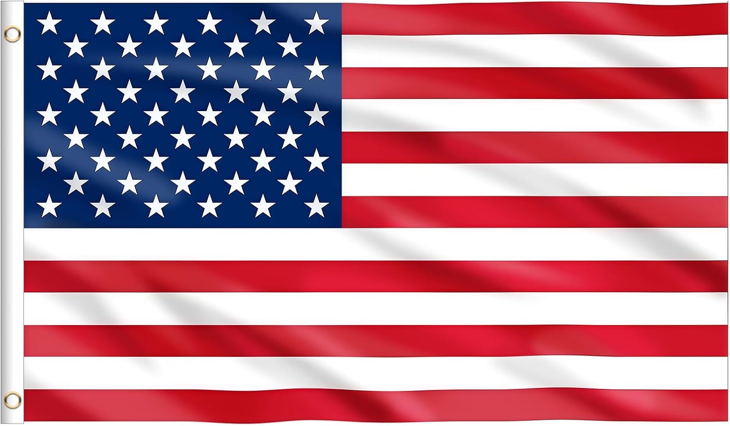 American Flag 5ft x 3ft, 1Pcs Large American Flag Double Side with Brass Eyelets for 4th July Memorial Day Independence Day Veterans Day Party Decorations