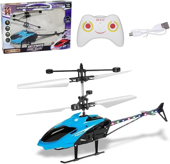 Remote Control Helicopter, RC Helicopters Toy Mini RC Helicopter Remote Control Flying Toy Controlled Aircraft Indoor Airplane Toys Mini Helicopters Models Gifts for Birthday(Blue)