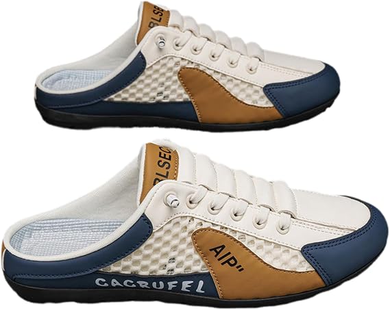 Men'S Backless Sneakers Slip On Shoes,Outdoor All-Match Casual Mule Open Back Sneaker,Lightweight,Fashionable,Breathable,For Daily Outing,Shopping,Work
