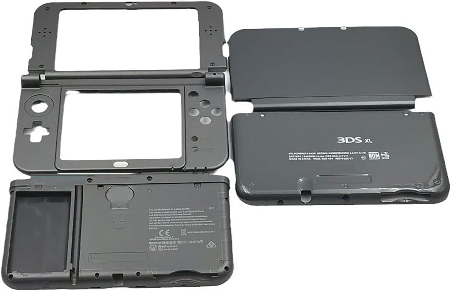 Hzxkqmil Replacement Housing Shell Kit DIY Front & Back Cover Plate Button Faceplate Battery Cover Accessories for Nintendo 3DS XL Console Black for 3DSXL