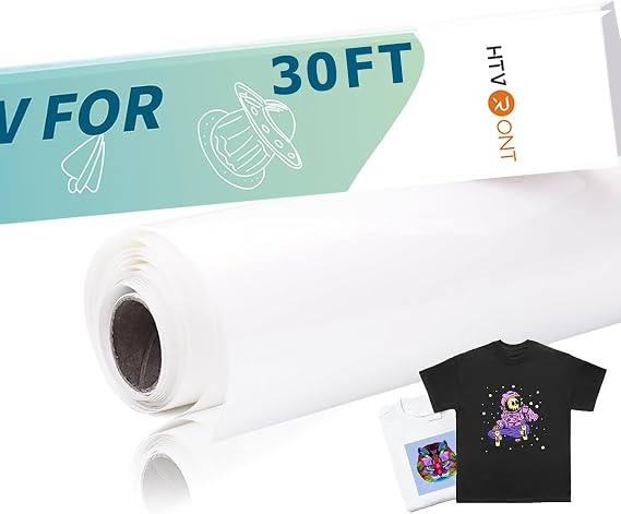 HTVRONT Sublimation HTV for Dark/Light Fabric - Matte, 12" X 30 FT | Sublimation Vinyl for Cotton Fabric, Sublimation Blanks for Shirts/Bag/Hat/Pillow