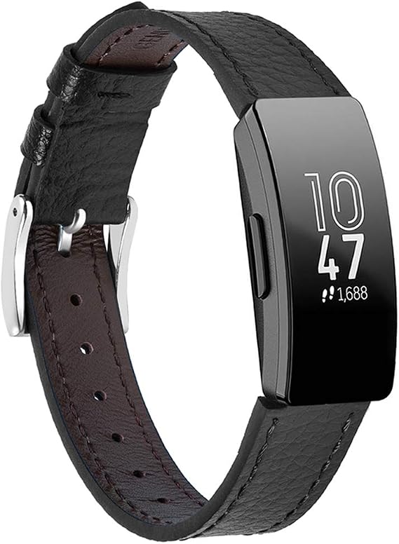 Fitbit Inspire 3/ Fitbit Inspire 2/ Inspire/Inspire HR ile Uyumlu Deri Bantlar, Klasik Bileklik Aksesuarları Fitbit Inspire 3 Fitness Takip Cihazı Kadın Erkek için Kayış Yedek Bant