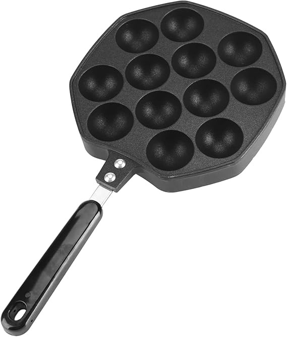 Takoyaki Pan, 12 Cavities Cooking Plate Aluminum Non Stick Takoyaki Grill Pan Meat Pancake Maker Baking Takoyaki Maker for Baking Cooking