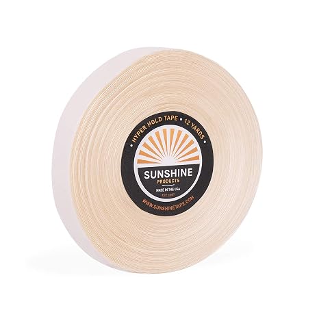 Sunshine Maximum Wear Hair System Tape Roll - Hyper Hold Wig Tape - Hypoallergenic No Shine Adhesive Tape - 2-4 Week Hold - 1/2" x 12 yds