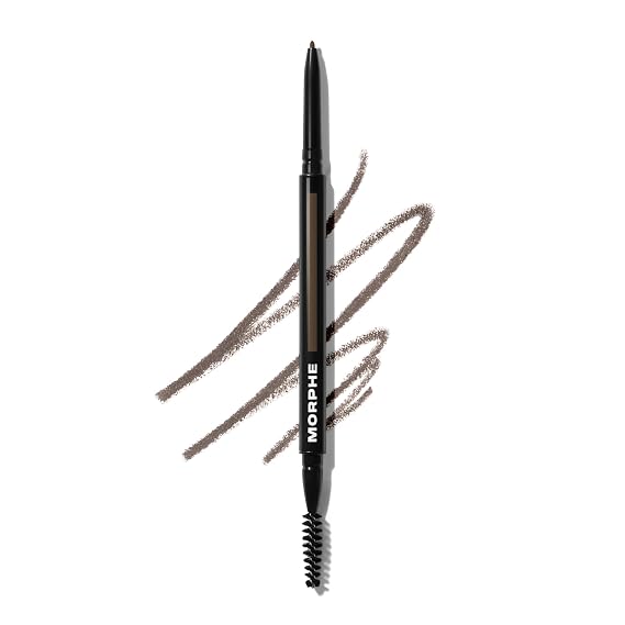 Morphe Micro Dual Eyebrow Pencil - Dual-Ended Brow Pencil Featuring a Retractable, Ultra-Precise, Pointed Tip - Richly Pigmented, Smooth-Gliding, Long-Lasting Wax Formula - Java (0.003 oz)