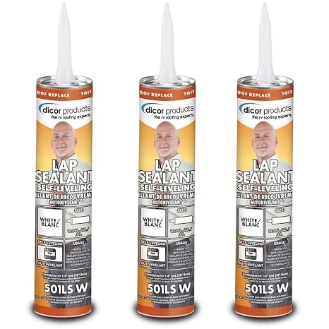 Dicor 501LSW-1, Lap Sealant Self-Leveling, White, 10.3 Ounce Tube (3)