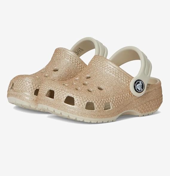 Crocs 206993-9AC-J2 Classic Glitter Clog K ChpG Champagne Glitter