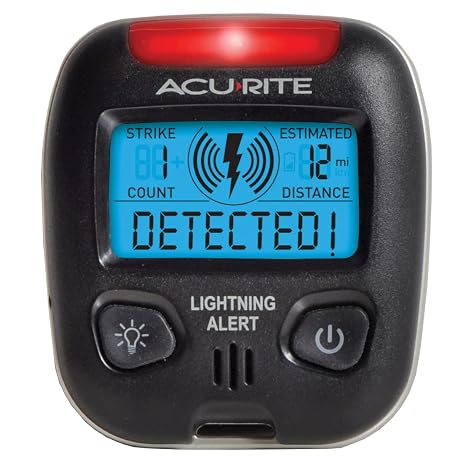 AcuRite 02020 Portable Lightning Detector Black, 212L x 1W x 234H