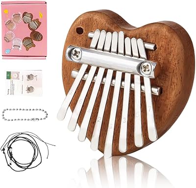 8 Key Kalimba Thumb Piano - Mini Wooden Finger Piano for Adults & Beginners Small Musical Instrument with Tuning Hammer & Study Guide - Portable Mbira Starter Kit for Beginners